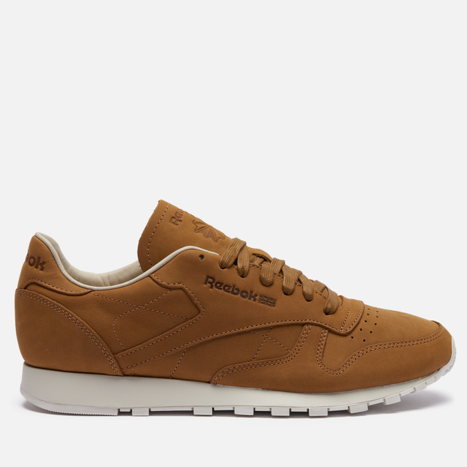 фото Кроссовки мужские reebok classic leather lux pw коричневые 40.5 eu