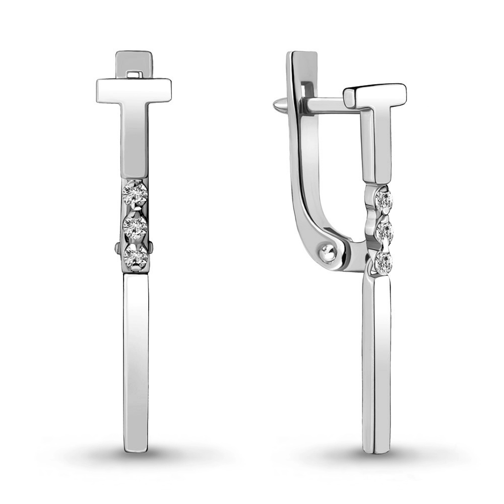 

Серьги из белого золота с бриллиантом Aquamarine Aquamarine 942482_585_бз, 942482_585_бз