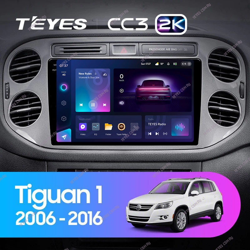 Штатная магнитола Teyes CC3 2K 6128 Volkswagen Tiguan 1 NF 2006-2017 F1 4470000₽
