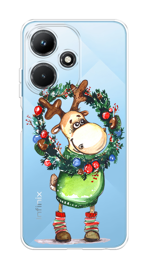 

Чехол на Infinix Hot 30i "Олень с новогодним веноком", 3104150-4