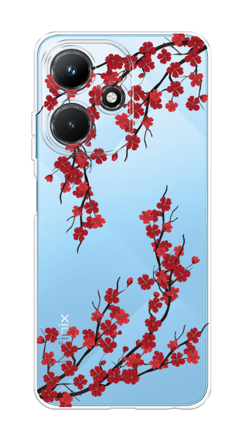 

Чехол на Infinix Hot 30i "Красная сакура", Красный;черный, 3104150-2
