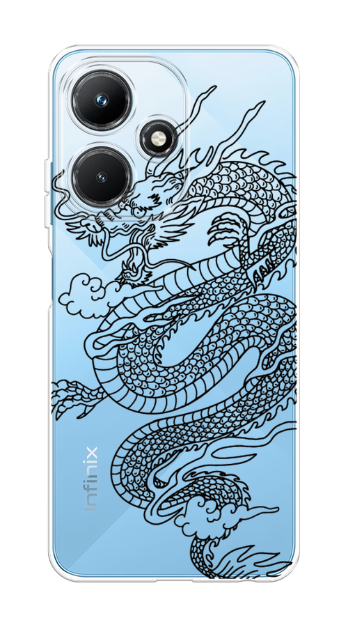 

Чехол на Infinix Hot 30i "Большой китайский дракон", Черный;серый, 3104150-1