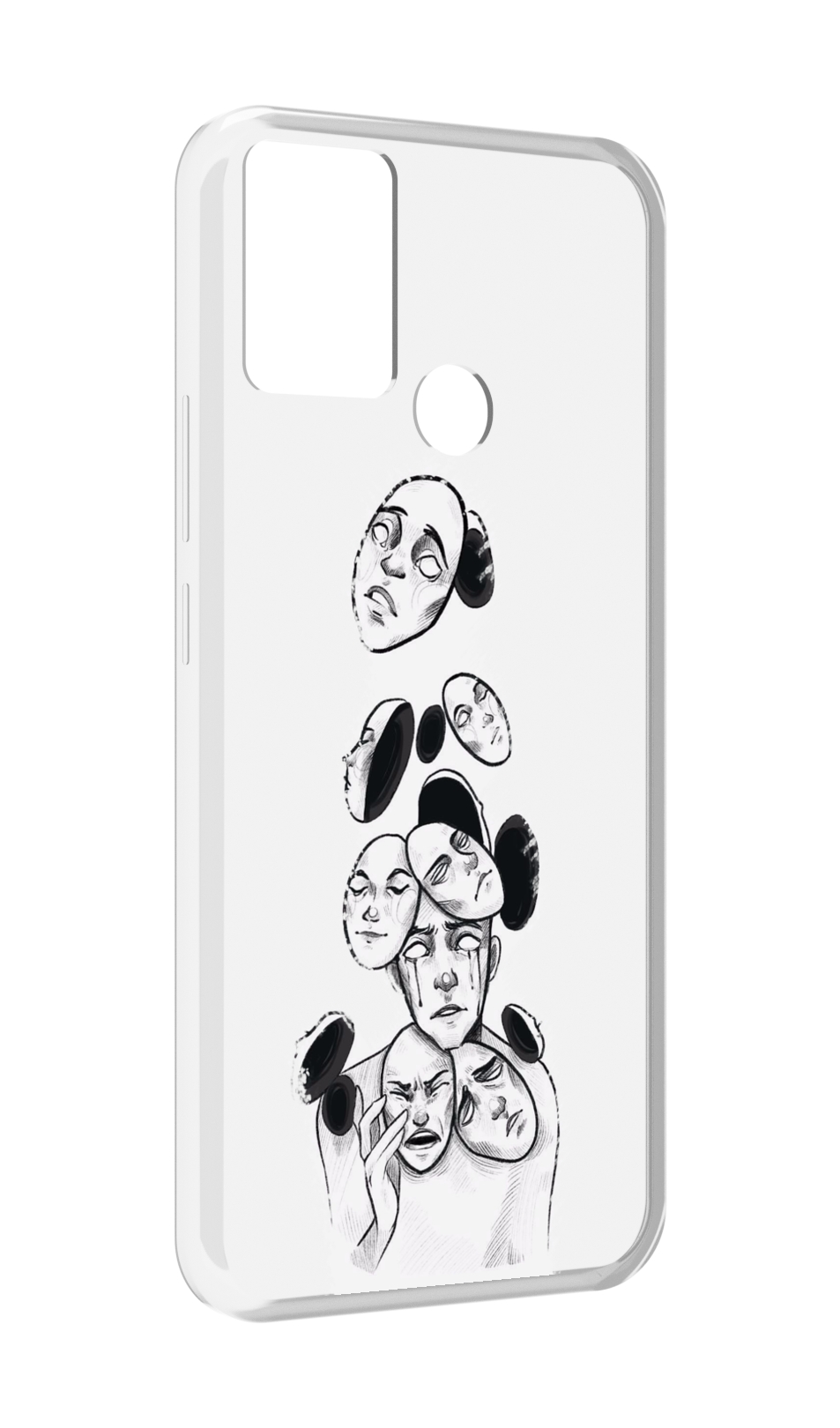 

Чехол MyPads человек с разными масками для Infinix Hot 11 Play, Прозрачный, Tocco