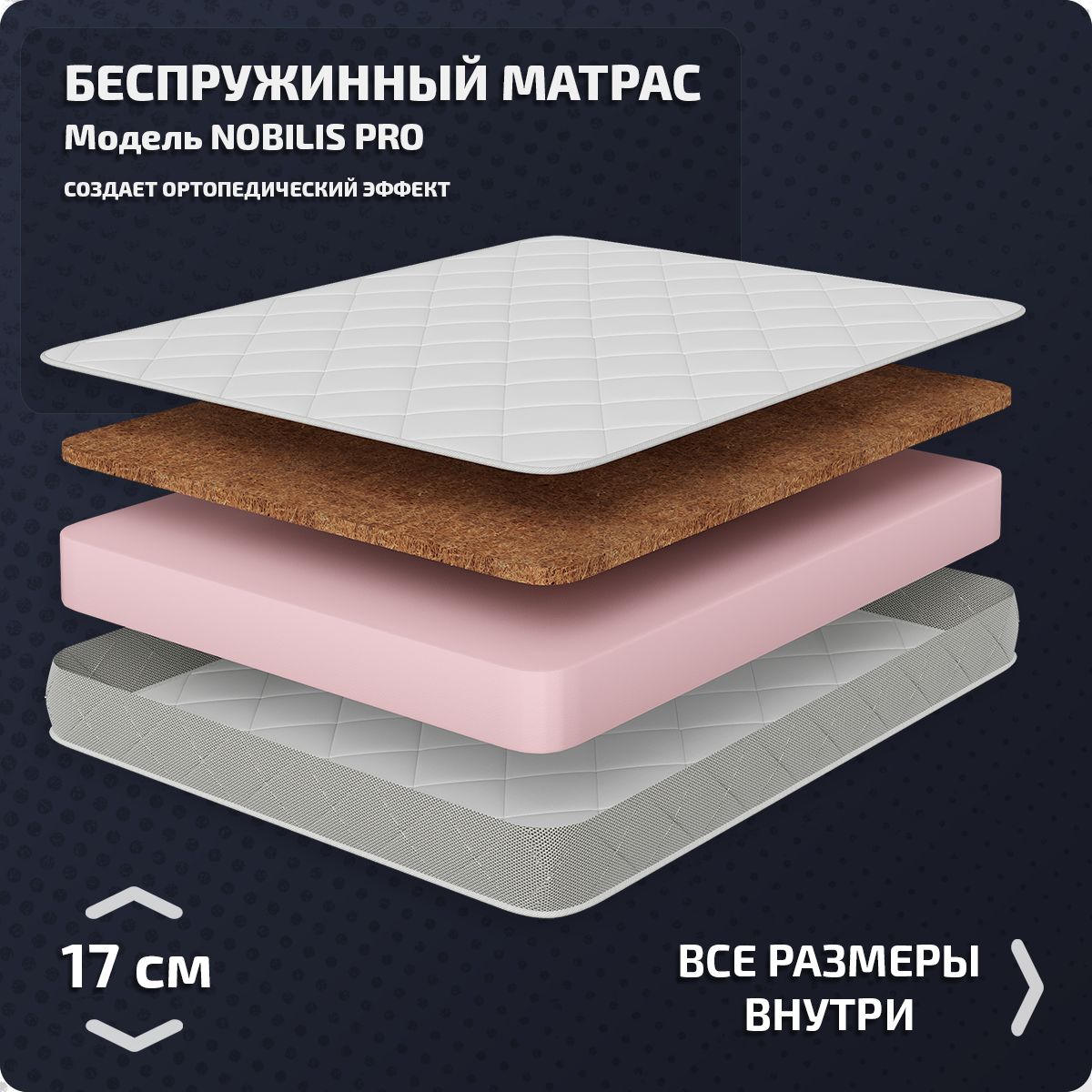 

Анатомический матрас Piterson Nobilis Pro 120x180, Белый, Nobilis Pro