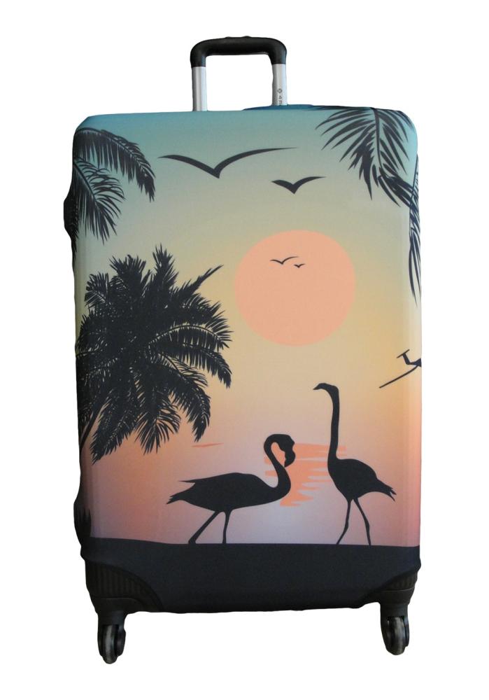 Чехол для чемодана 4 ROADS Roa фламинго закат, 58х41х28 см