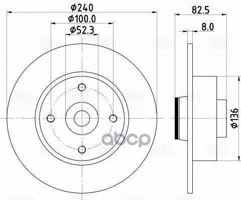 

Диск Тормозной Задний D=240 Без Подшипника Trialli Df 095109 Trialli арт. DF 095109