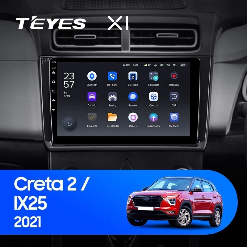 Штатная магнитола Teyes X1 4G 232 Hyundai Creta 2 2021 глянец F2 2540000₽