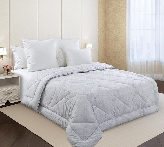 Одеяло 1.5 спальное 140x205 Текс-Дизайн Овечья шерсть Легкое летнее 150 г перкаль