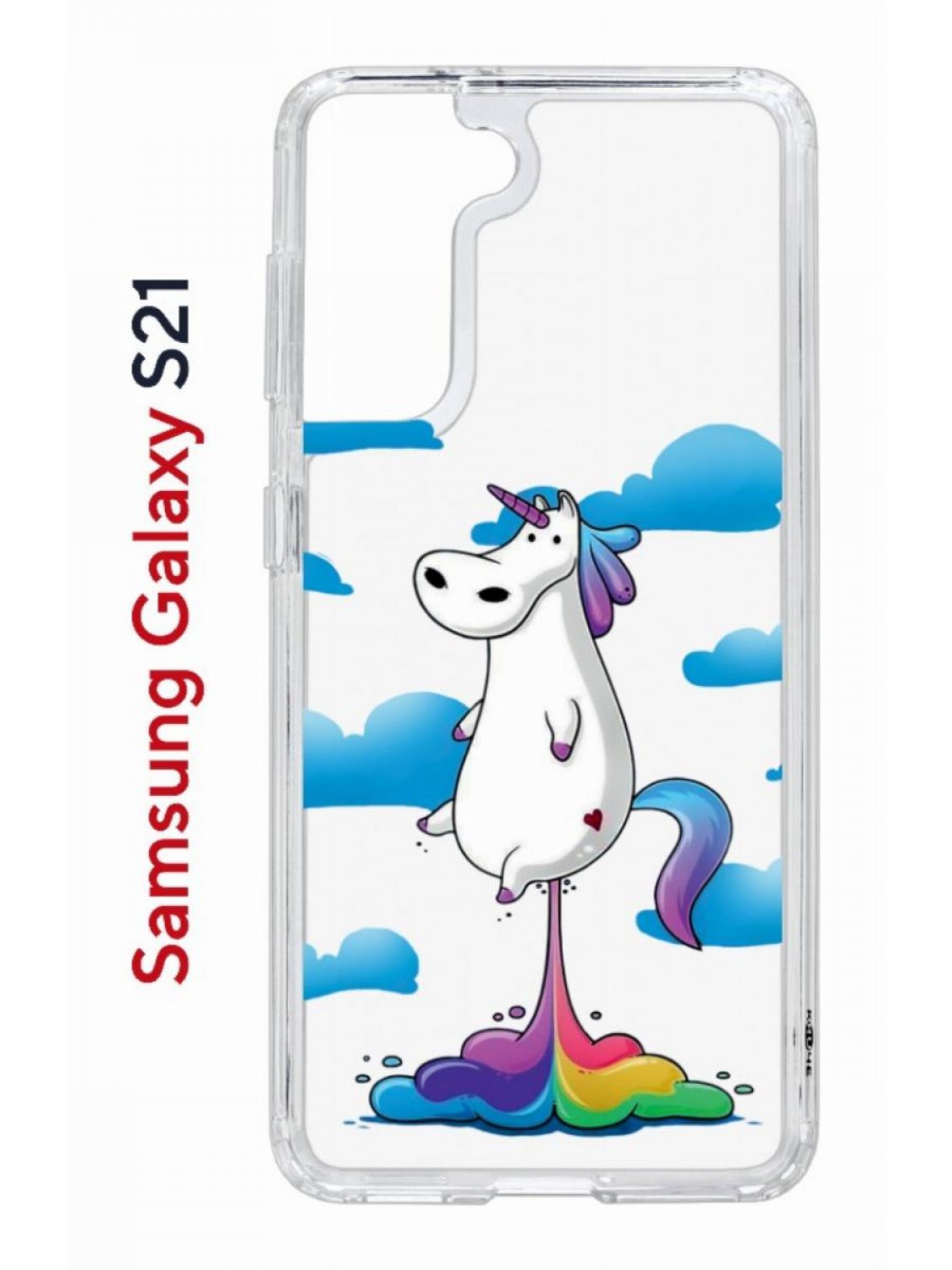 

Чехол на Samsung S21 Kruche Print Flying Unicorn,противоударный бампер,с защитой камеры, Прозрачный;голубой;белый;фиолетовый, Самсунг Галакси с21