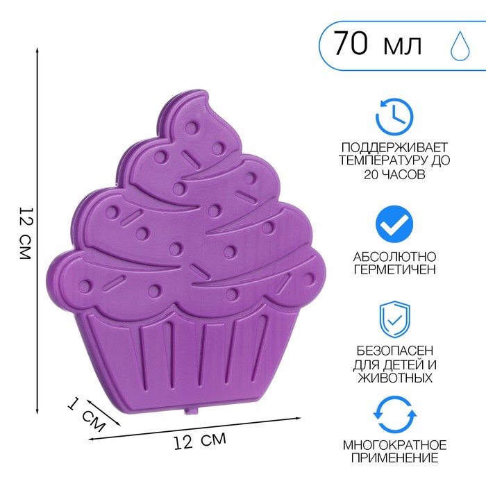 

Аккумулятор холода Мастер К 10176066 70 мл, 12 х 12 х 1 см, Фиолетовый