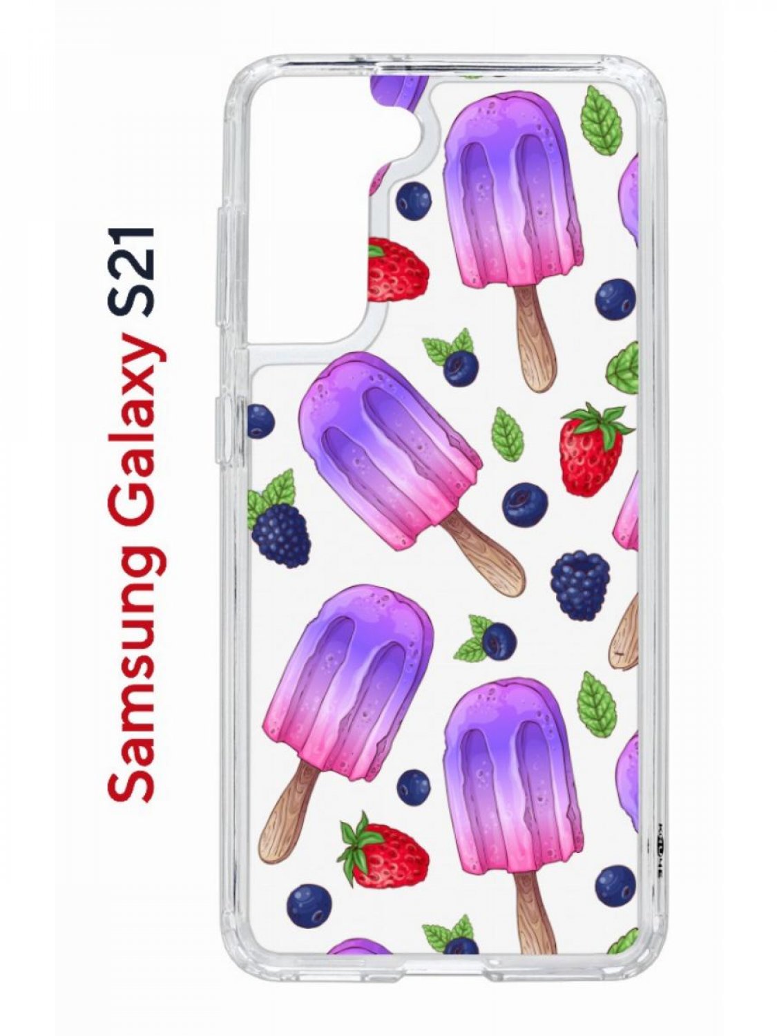 фото Чехол на samsung s21 kruche print ice cream,противоударный бампер,с защитой камеры кruче