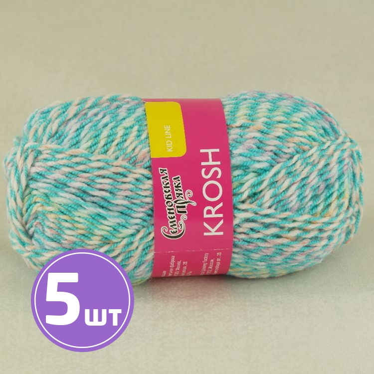 

Пряжа Семеновская Krosh 17179 айсберг-мультиколор 5 шт по 50 г, Разноцветный