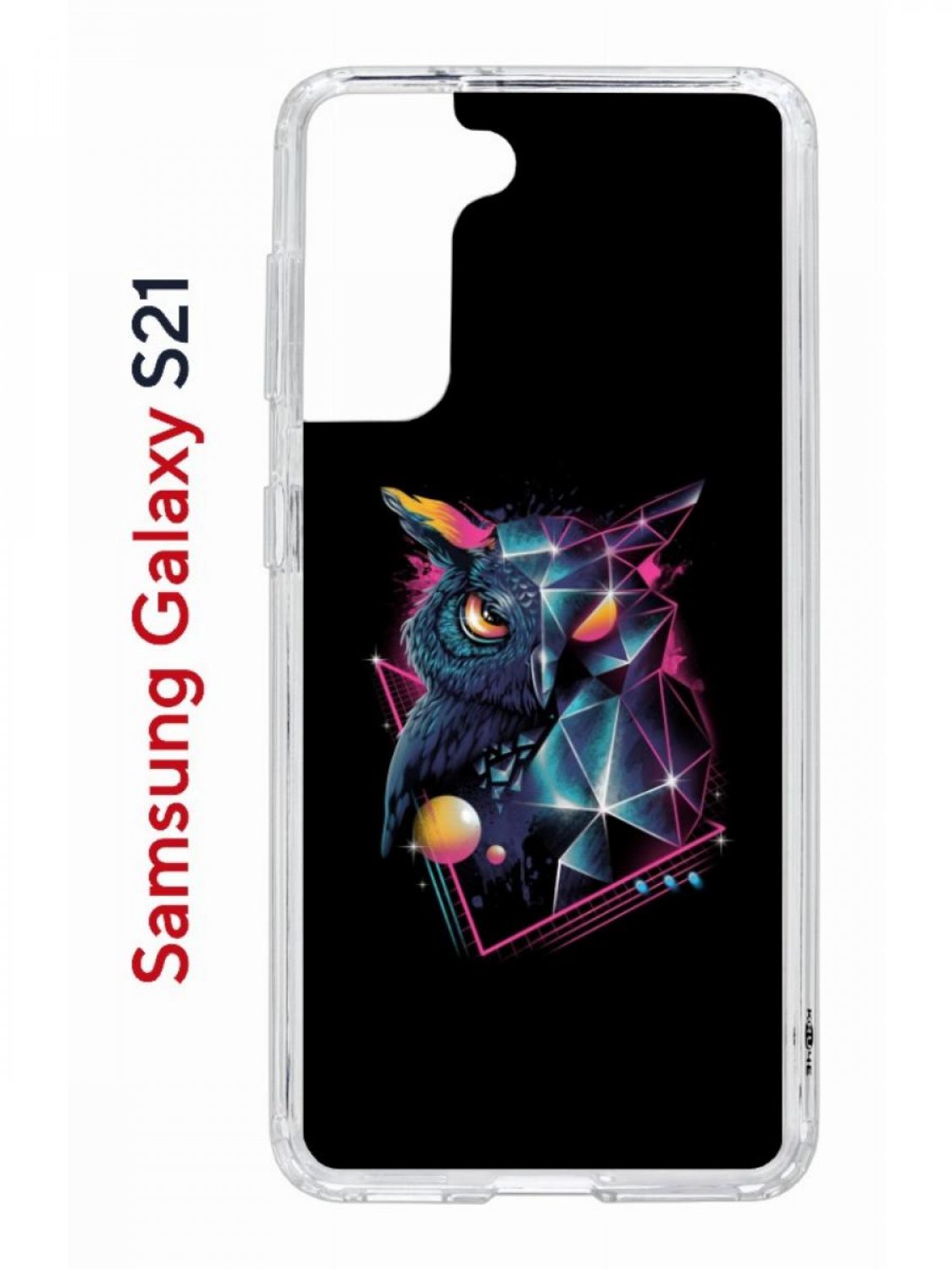 фото Чехол на samsung s21 kruche print retro owl,противоударный бампер,с защитой камеры кruче