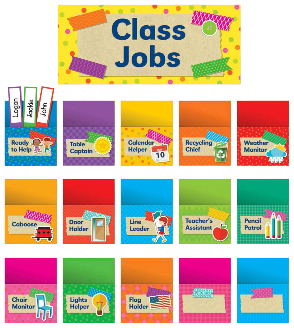 

Tape It Up! Class Jobs Bulletin Board (88 pieces)