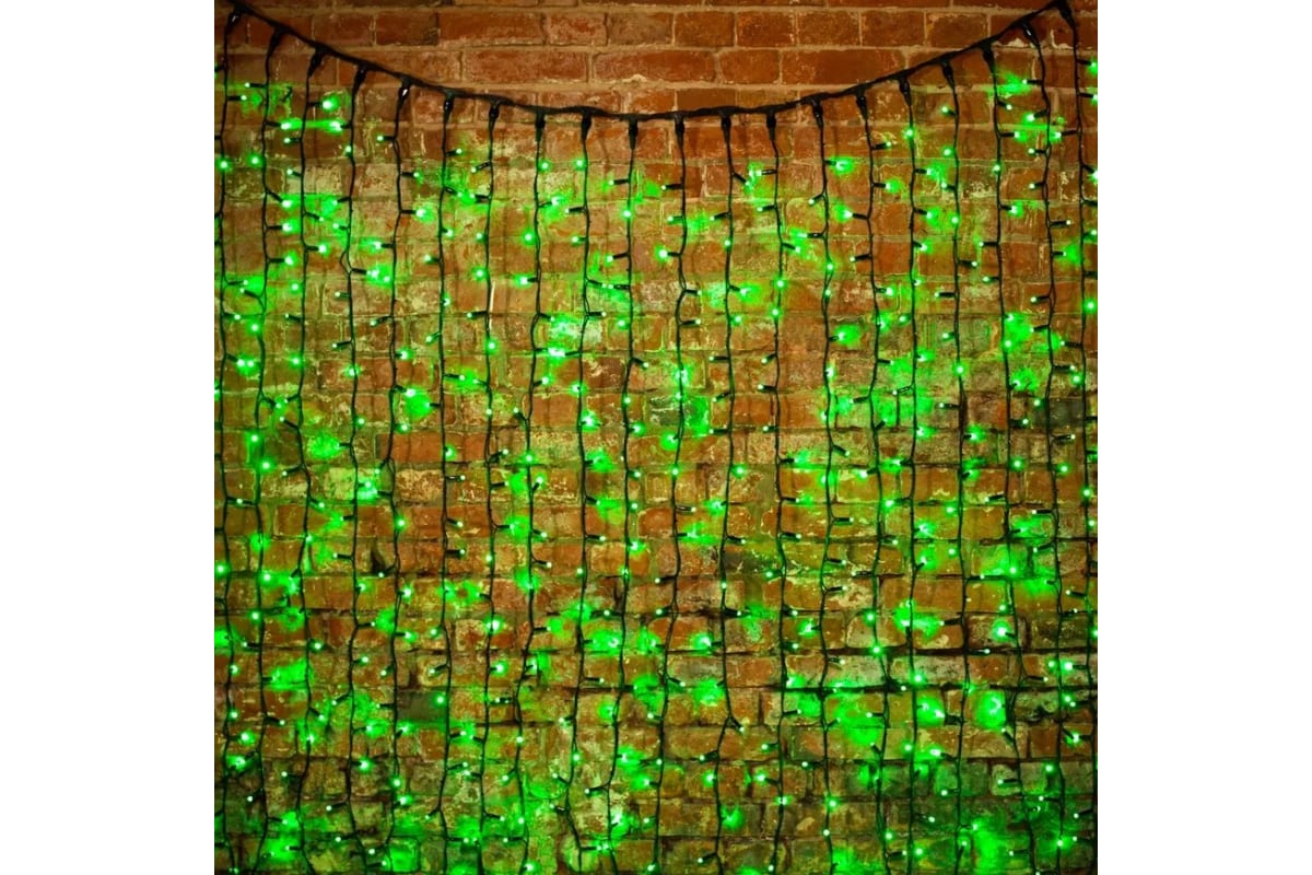 фото Световой занавес neon-night 237-124 2х2 м зеленый