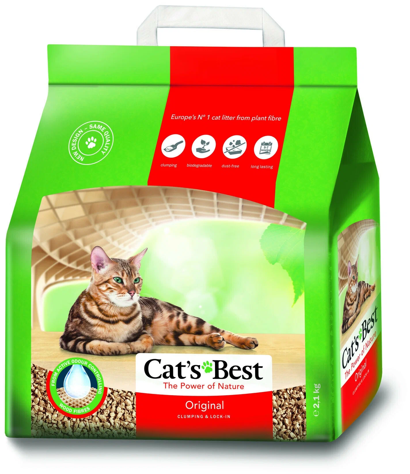 Наполнитель для туалета кошек Cat\'s Best Original древесный комкующийся 4 шт по 5 л