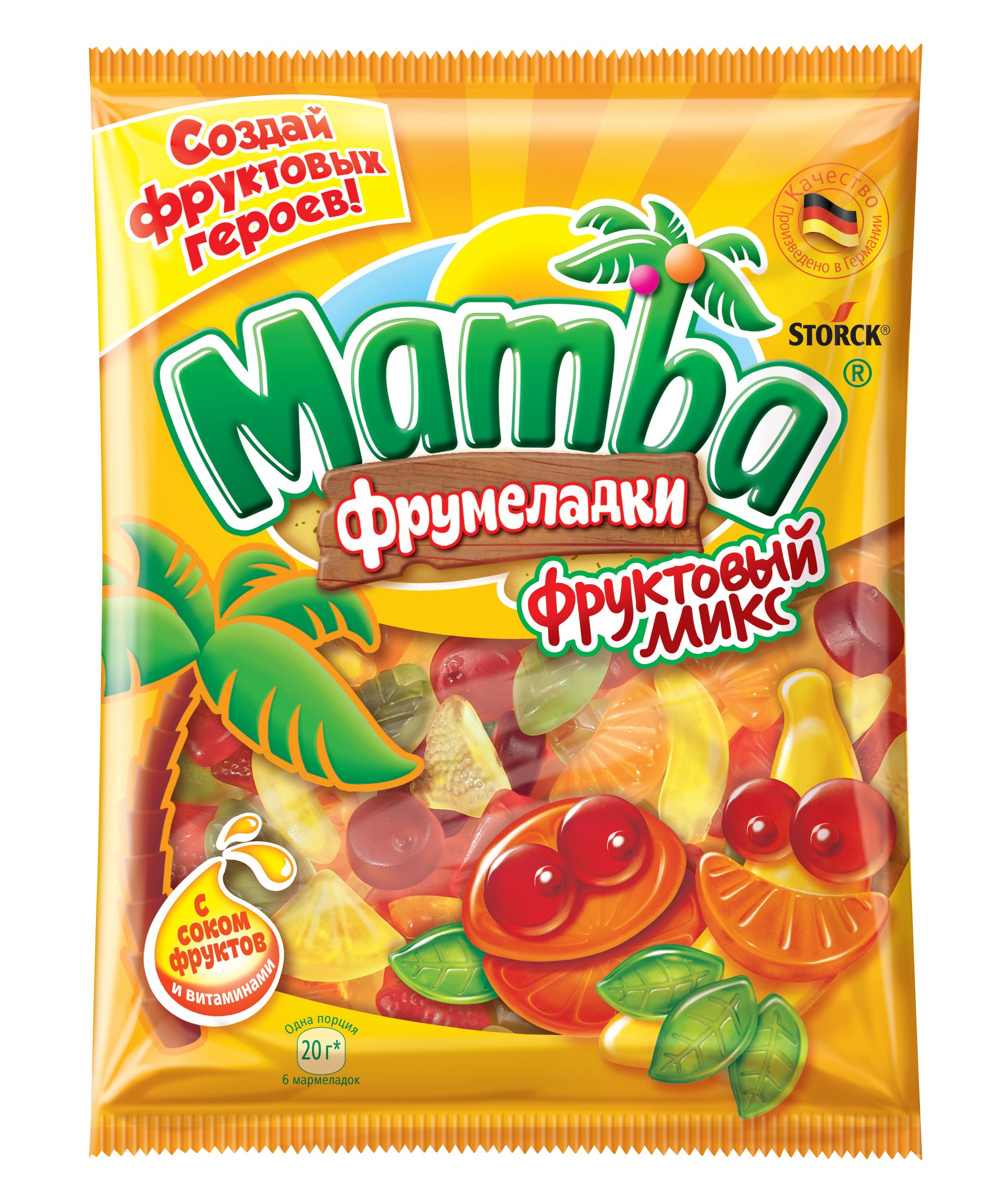 Мармелад жевательный Mamba Фрумеладки Фруктовый микс, 140 г