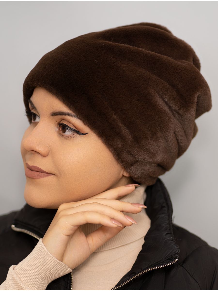 

Шапка женская Po-sezony 545 коричневая, р.56-58, Коричневый, 545
