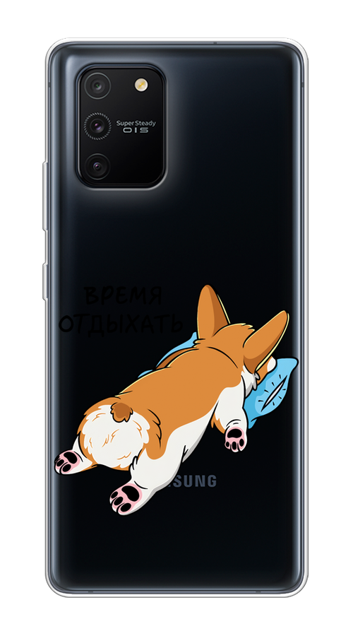 

Чехол на Samsung Galaxy A91/S10 Lite "Корги отдыхает", Черный;коричневый;голубой, 29950-1