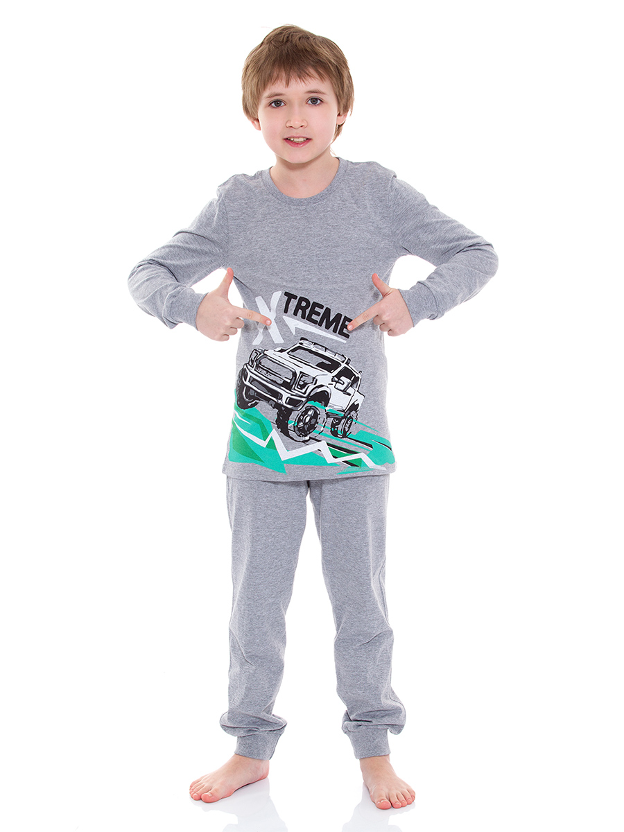 Пижама для мальчика N.O.A. Машина серый р.152