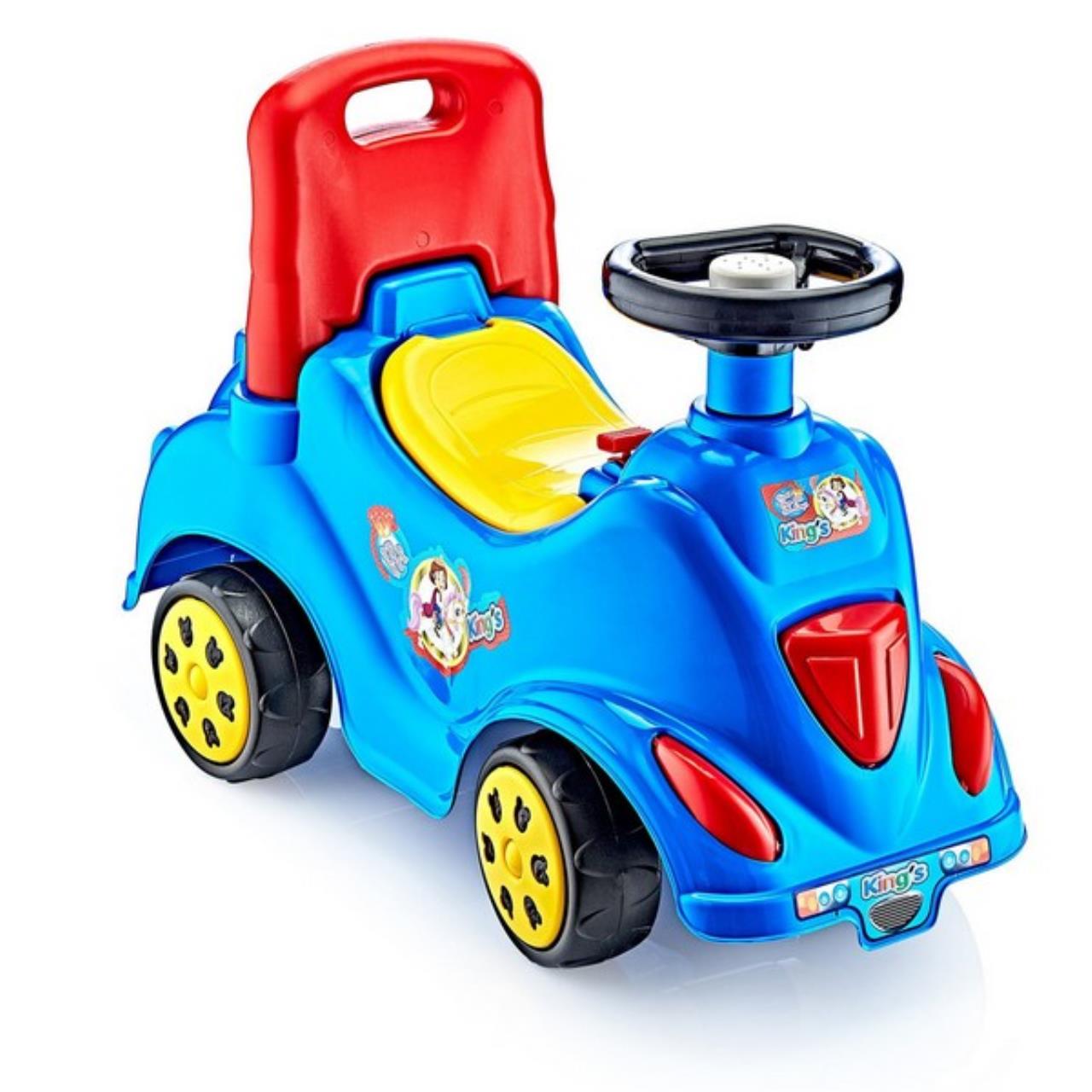 Машина-каталка GUCLU Cool Riders, с клаксоном, синяя 68x34x47 см