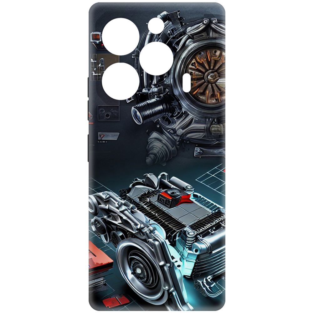

Чехол-накладка Krutoff Soft Case Моторы для TECNO Pova 6 черный