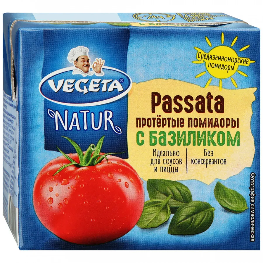 

Помидоры Vegeta Natur протертые c базиликом 500 г