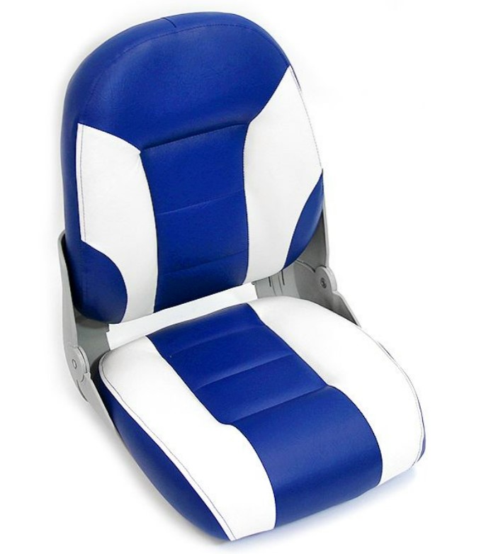 фото Сиденье мягкое складное cruistyle iii high back boat seat, бело-синее техномарин