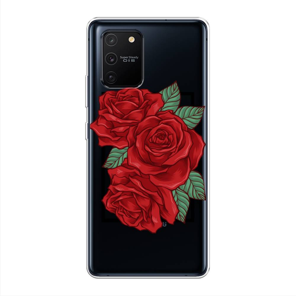 

Чехол на Samsung Galaxy A91 "Три алые розы", Красный, 29950-2