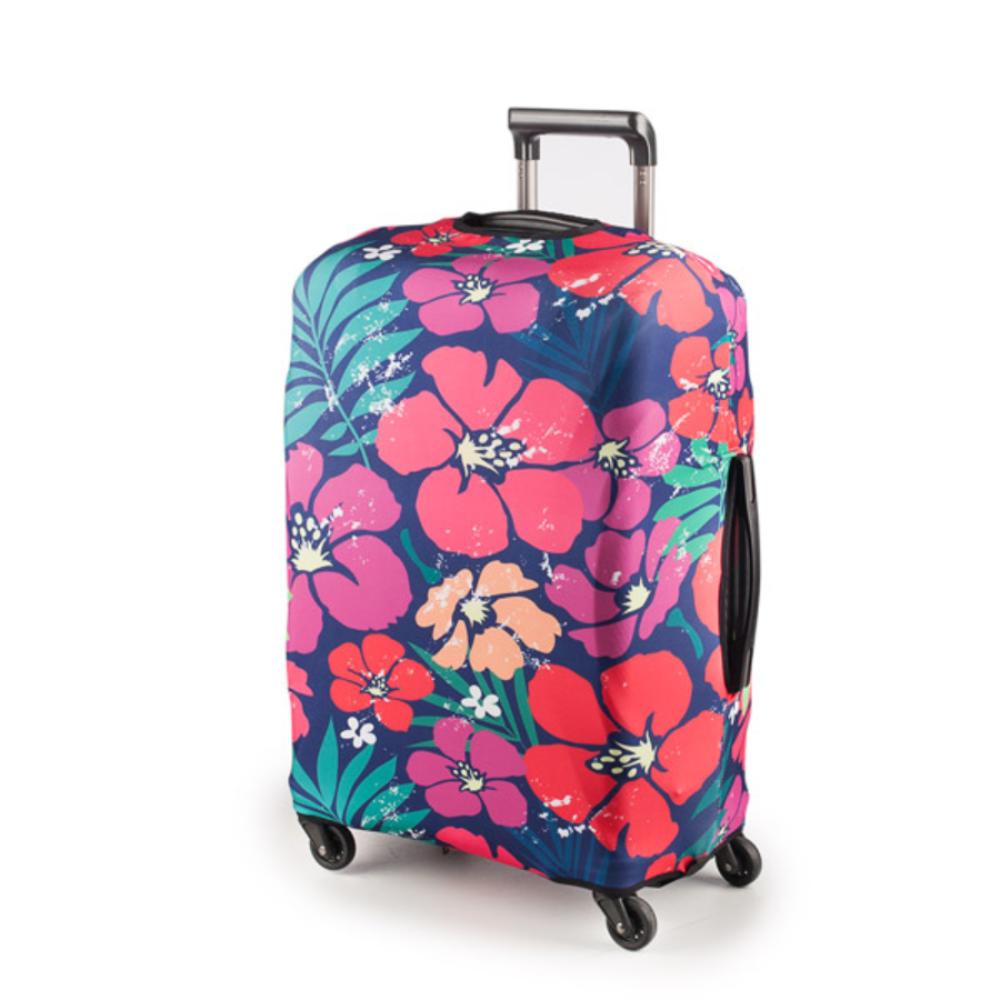 Чехол для чемодана 4 ROADS Roa красные цветы на синем L
