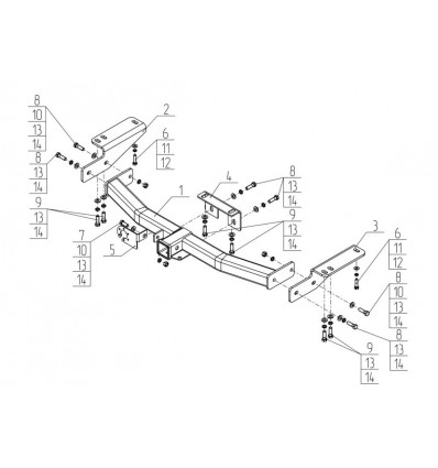 

Фаркоп на Toyota Land Cruiser Prado J120 2003-2009,J150 2009-б/снятия и подрезки бампера., TY 50B