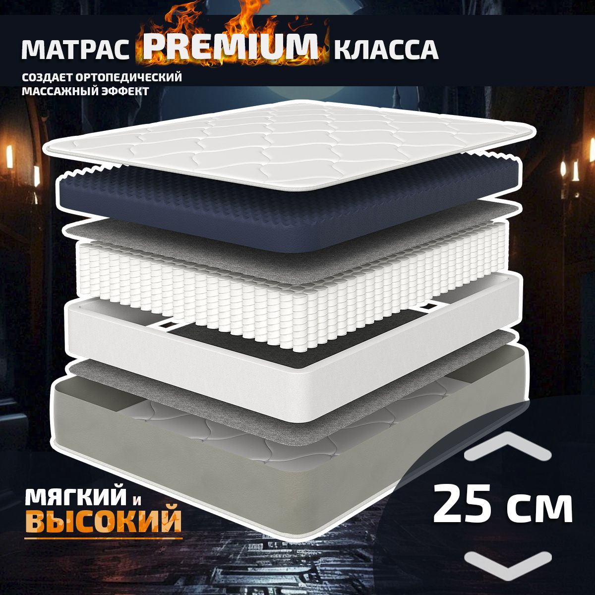 

Premium матрас Piterson Rezon 140х200, Белый, Rezon