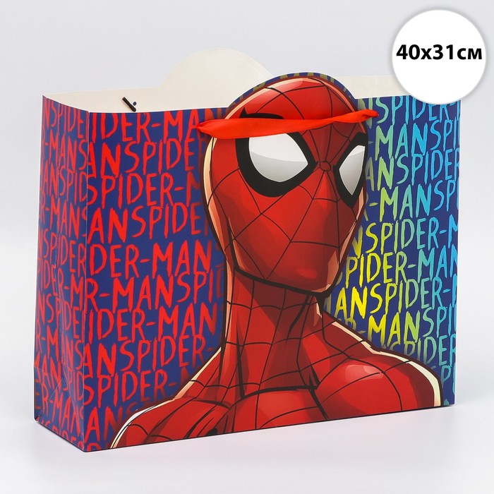 Подарочный пакет Spider-man, Человек-паук, 40х31х11,5 см