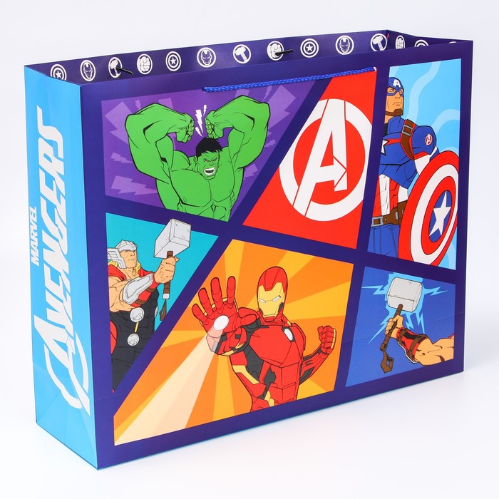 

Подарочный пакет ламинированный горизонтальный Avengers Мстители 50х40х15, Разноцветный