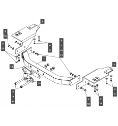 фото Фаркоп toyota land cruiser prado black onyx 2020-крюк торцевой нерж.,балка откр с нерж.нак baltex