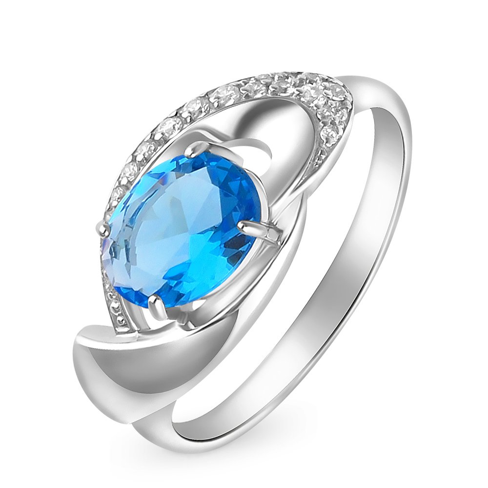 

Кольцо из серебра с кристаллом ювелирным/фианитом р. 18 585Gold 701008438, 701008438