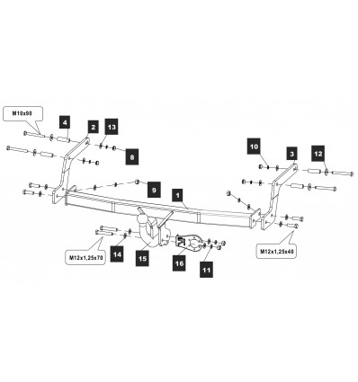 фото Фаркоп renault sandero stepway 2014-,dacia sandero stepway 2014-2021 крюк разборный baltex