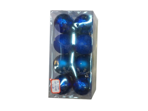 Набор елочных шаров 16 шт, 6 см, цвет: синий  YX616004