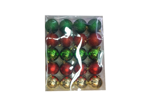 Набор елочных шаров 20 шт, 6 см, разноцветный  YX620111