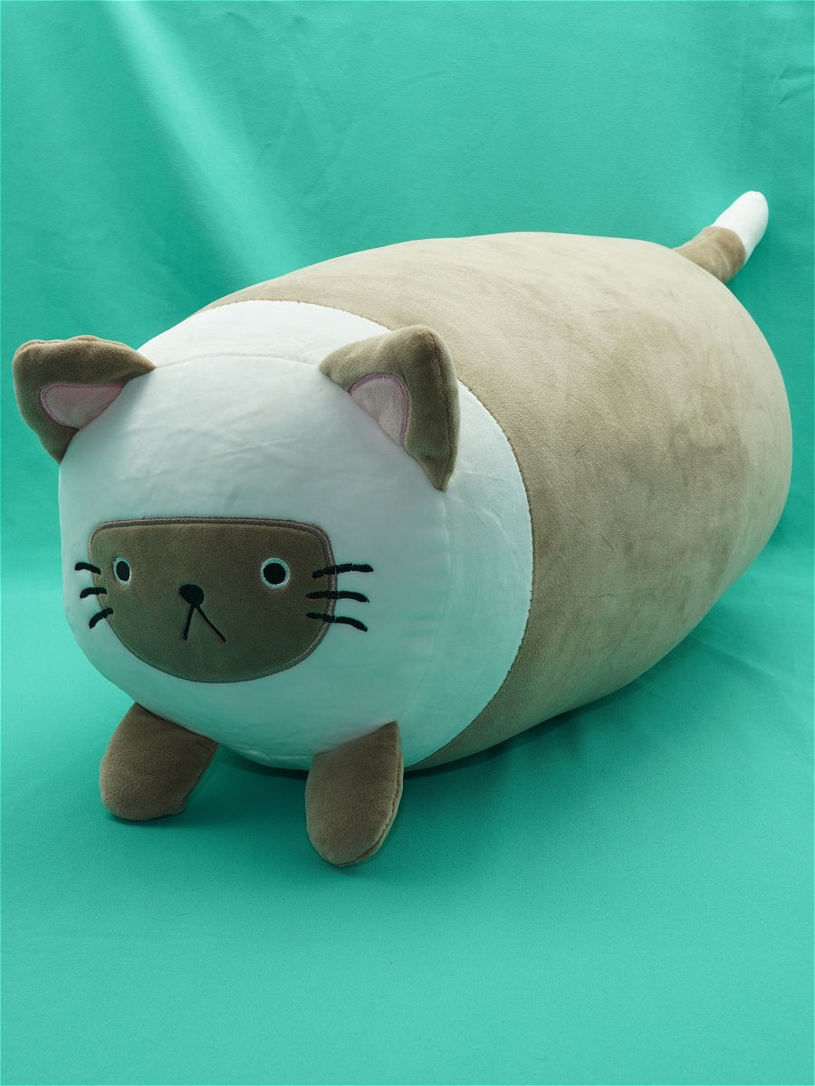 

Мягкая игрушка АКИМБО КИТ - подушка Кот 45 см, Коричневый;белый, Кот-подушка 45см.