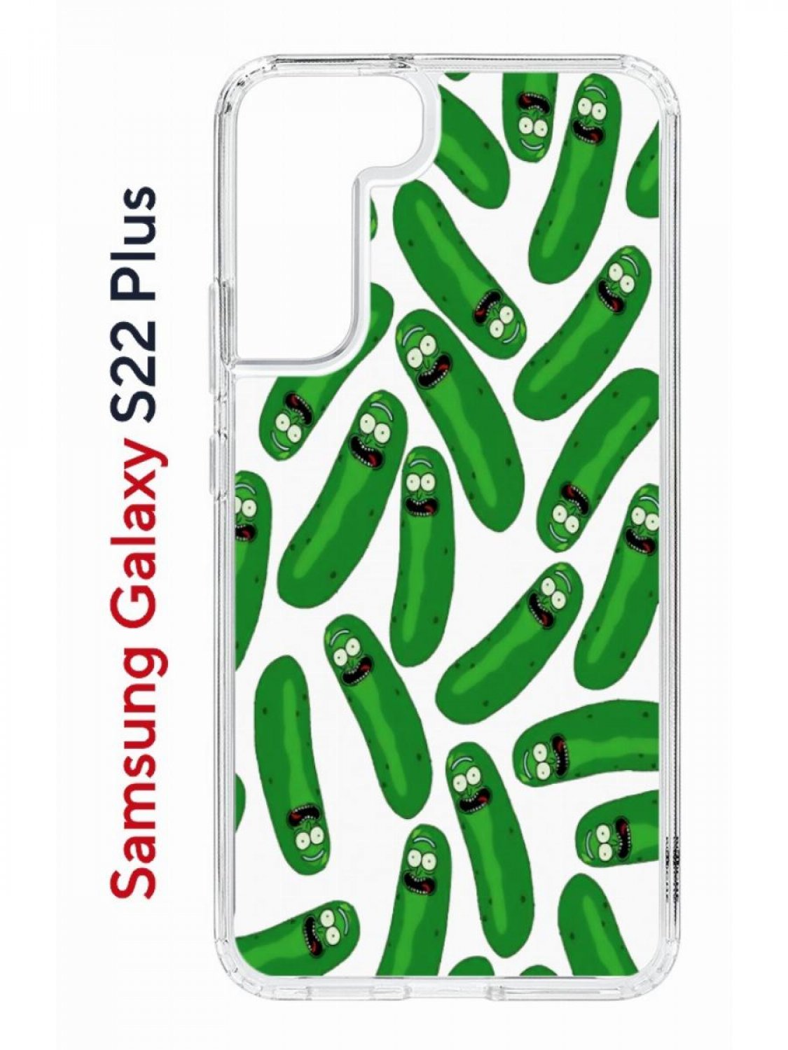 Чехол на Samsung Galaxy S22 Plus Kruche Print Огурчик Рик,противоударный бампер с принтом
