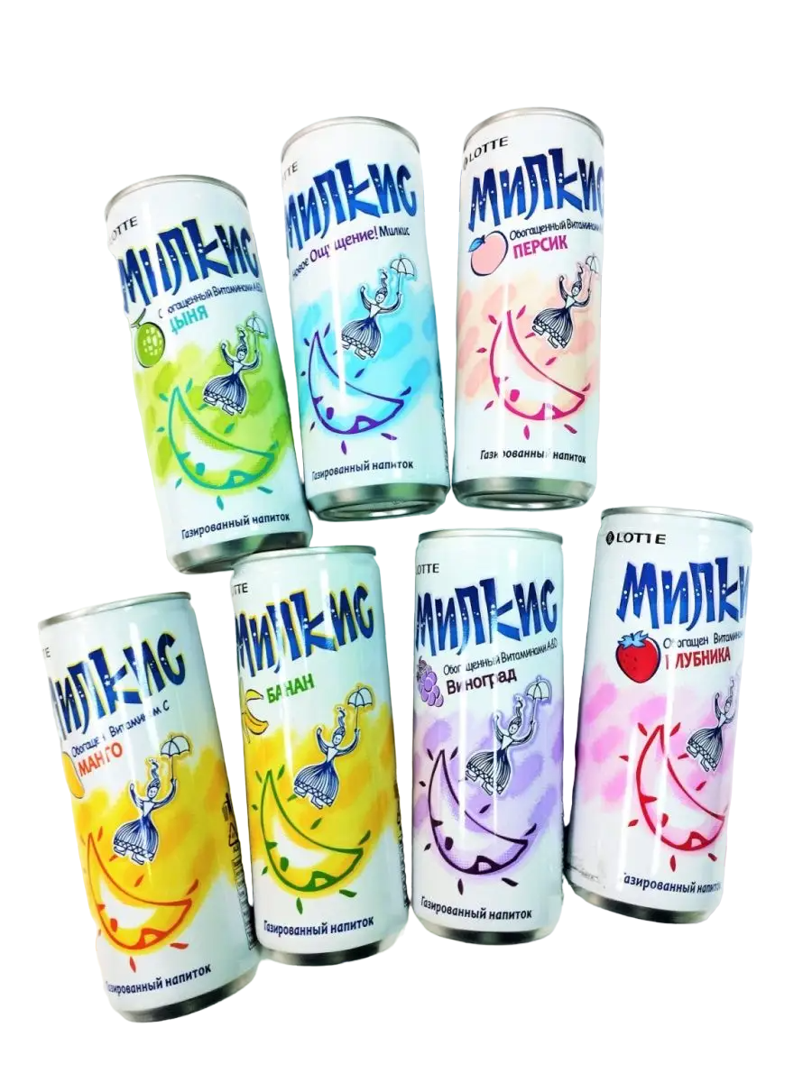 Газированный напиток Milkis с разными вкусами, 7 шт