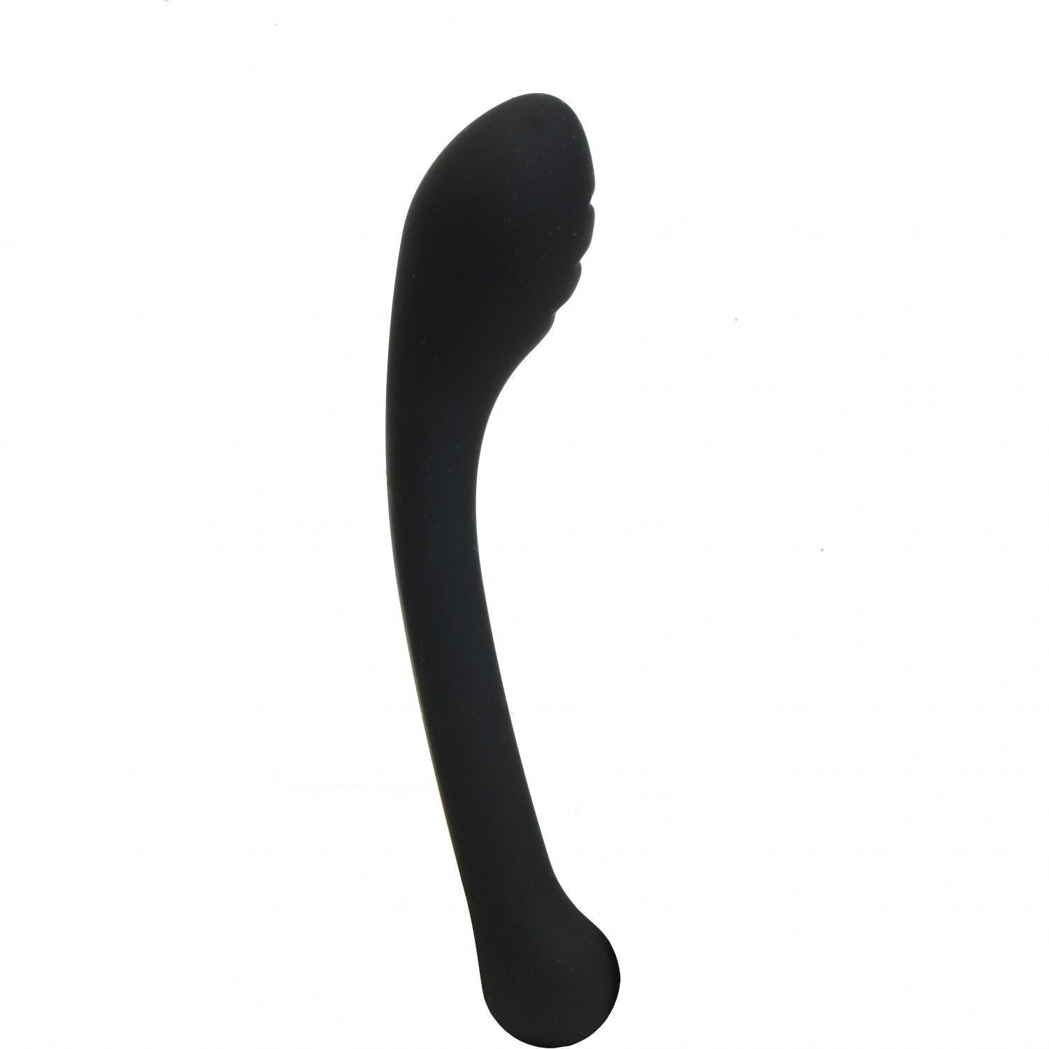 Черный фаллоимитатор с изогнутой головкой 18 см