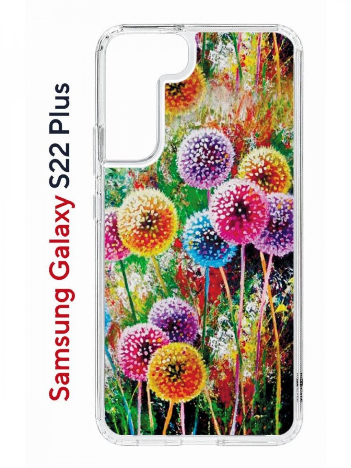 

Чехол на Samsung Galaxy S22 Plus Kruche Print Одуванчики,противоударный бампер с принтом, Прозрачный;зеленый;оранжевый;розовый, Самсунг Галакси с22 Плюс