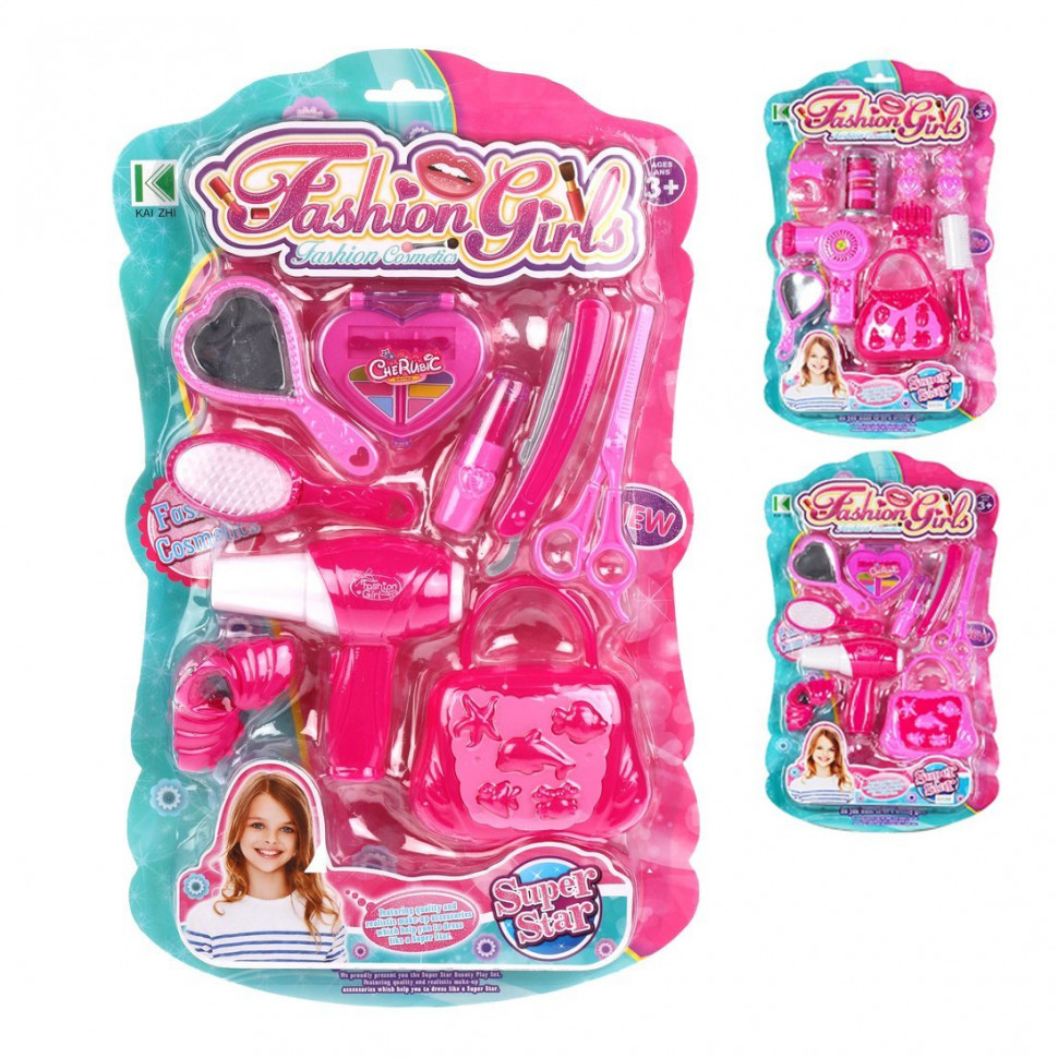 

Игровой набор Стилист Наша игрушка, НИ-800654, предметов 9шт, в ассорт, Розовый, 800654
