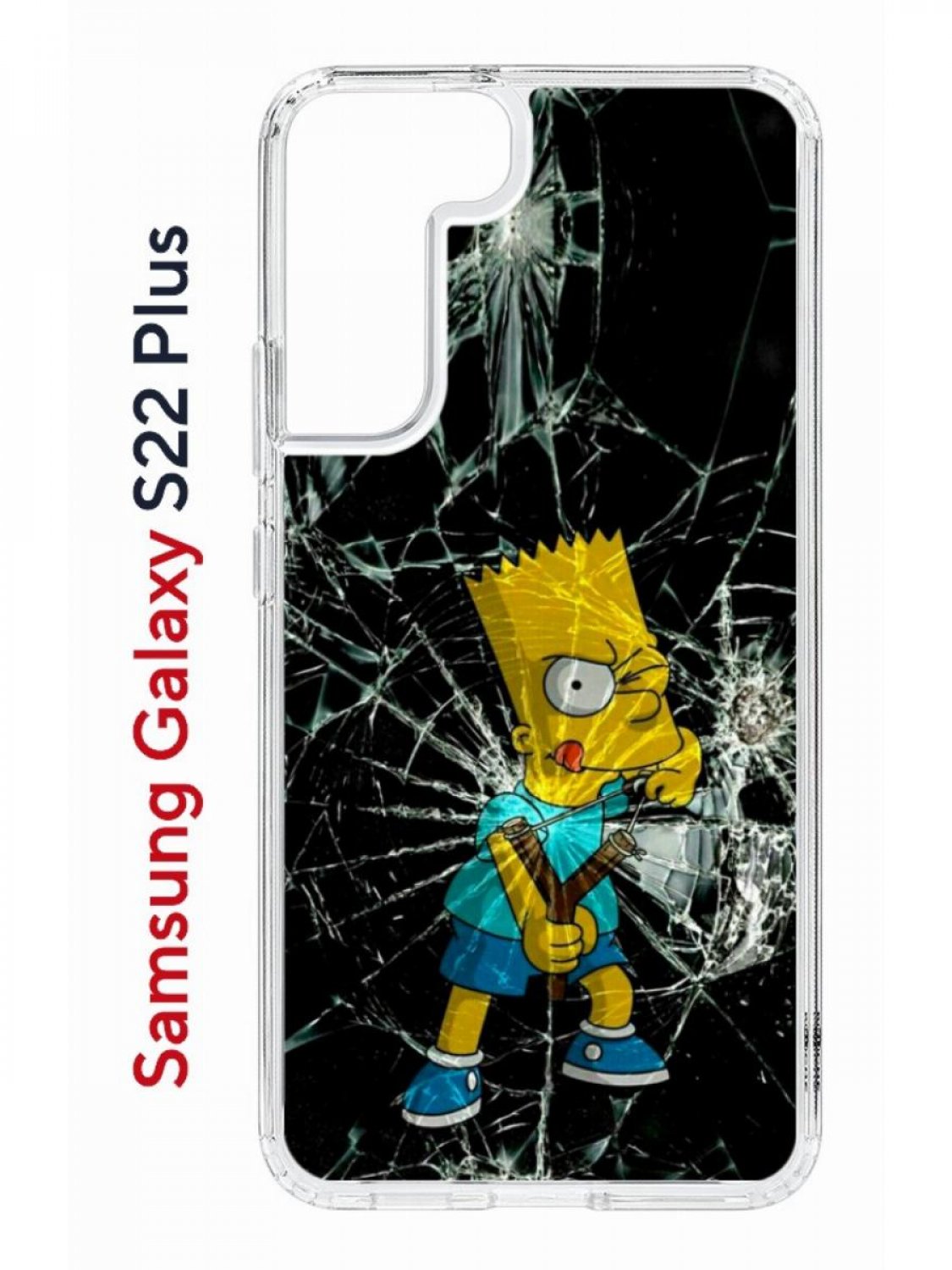 Чехол на Samsung Galaxy S22 Plus Kruche Print Барт Симпсон,противоударный бампер с принтом