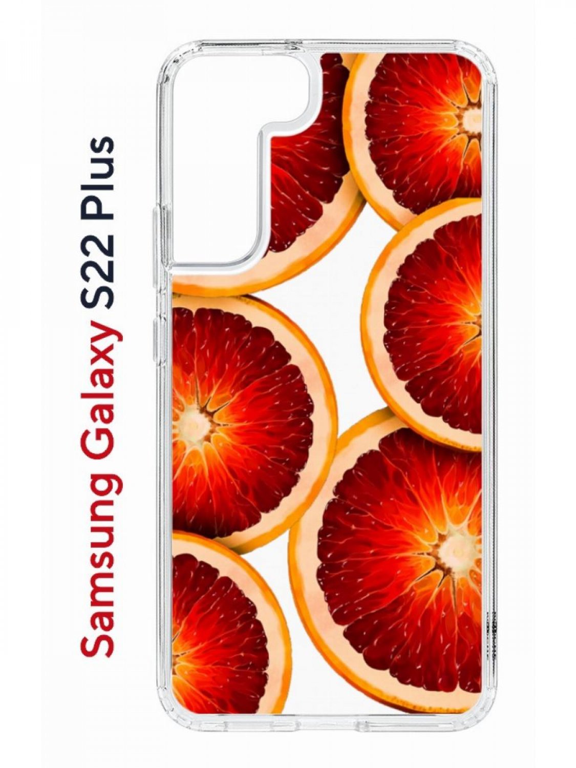 фото Чехол на samsung galaxy s22 plus kruche print orange,противоударный бампер с принтом кruче