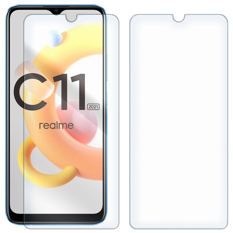 

Комплект из 2-x защитных гибридных стекол Krutoff для Realme C11 2021