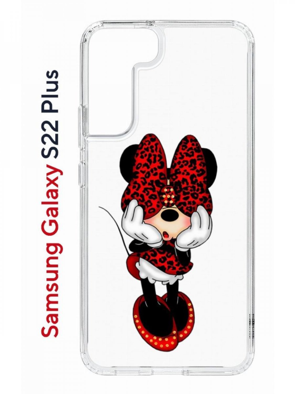 Чехол на Samsung Galaxy S22 Plus Kruche Print Минни,противоударный бампер,с защитой камеры