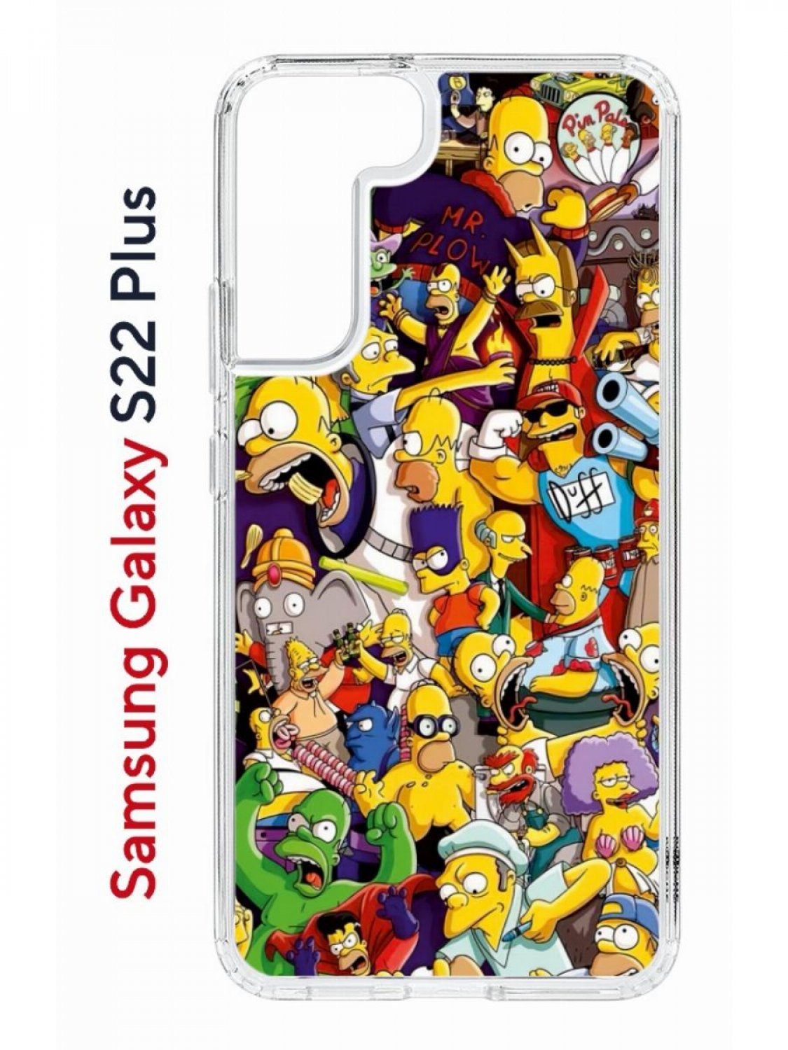 Чехол на Samsung Galaxy S22 Plus Kruche Print Симпсоны,противоударный бампер с принтом